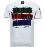 Local Fanatic Tuff Män T-shirt - The Joker Man - 11-6363W - Vit