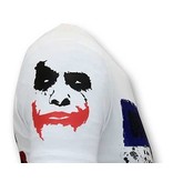 Local Fanatic Tuff Män T-shirt - The Joker Man - 11-6363W - Vit