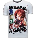 Local Fanatic Exklusiv Män T-shirt - Chucky Childs Play - 11-6365W - Vit