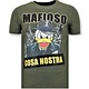 Lyx Män T-shirt - Cosa Nostra Mafioso - 11-6371G - Grön