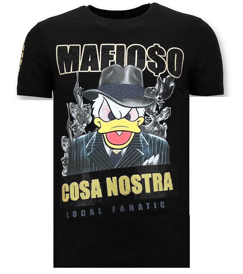 Local Fanatic Exklusiv Män T-shirt - Cosa Nostra Mafioso - 11-6371Z - Svart