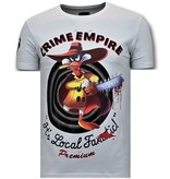 Local Fanatic Lyx Män T-shirt - Crime Empire - 11-6389W - Vit