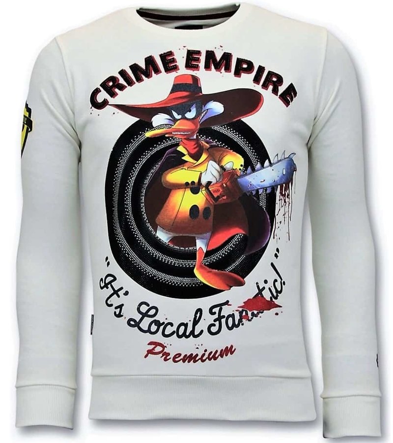 Local Fanatic Lyx Män Sweater - Crime Empire - 11-6394W - Vit