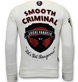 Local Fanatic Lyx Män Sweater - Crime Empire - 11-6394W - Vit