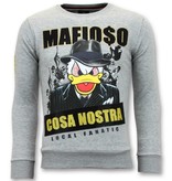 Local Fanatic Exklusiv Män Sweater - Cosa Nostra Mafioso - 11-6381G - Grå