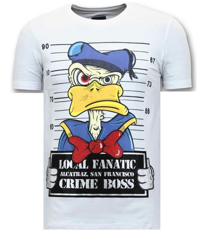 Local Fanatic Män T-tröja Exclusive - Alcatraz Prisoner - 11-6385W - Vit