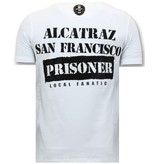 Local Fanatic Män T-tröja Exclusive - Alcatraz Prisoner - 11-6385W - Vit