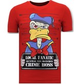 Local Fanatic Lyx Män T skjorta - Alcatraz Prisoner - 11-6385R - Röd