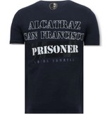 Local Fanatic Exklusiv Män T-shirt - Alcatraz Prisoner - 11-6385B - Blå