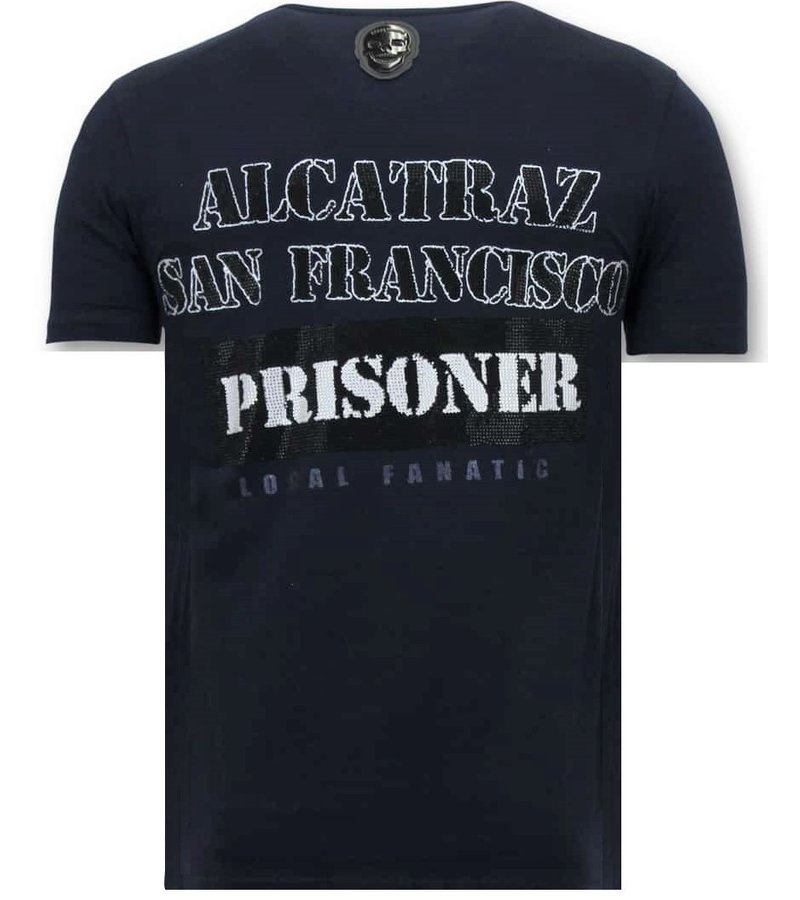 Local Fanatic Exklusiv Män T-shirt - Alcatraz Prisoner - 11-6385B - Blå