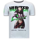 Local Fanatic Lyx Män T skjorta - Hunter Predator - 11-6370W - Vit