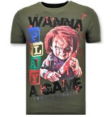 Local Fanatic Tuff Män T-shirt - Chucky Childs Play - 11-6365G - Grön