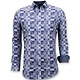 Lyx Trendiga Män Skjortor - Digital Printing - 3055 - Blå