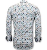 Gentile Bellini Lyx Herrskjortor Digital Print - Slim Fit Shirt - 3063 - Vit