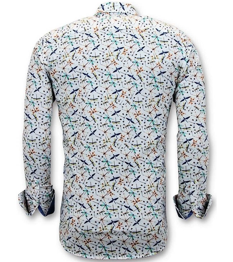 Gentile Bellini Lyx Herrskjortor Digital Print - Slim Fit Shirt - 3063 - Vit