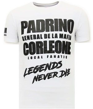 Local Fanatic Exklusiv T-shirt Män - Padrino Corleone - Vit