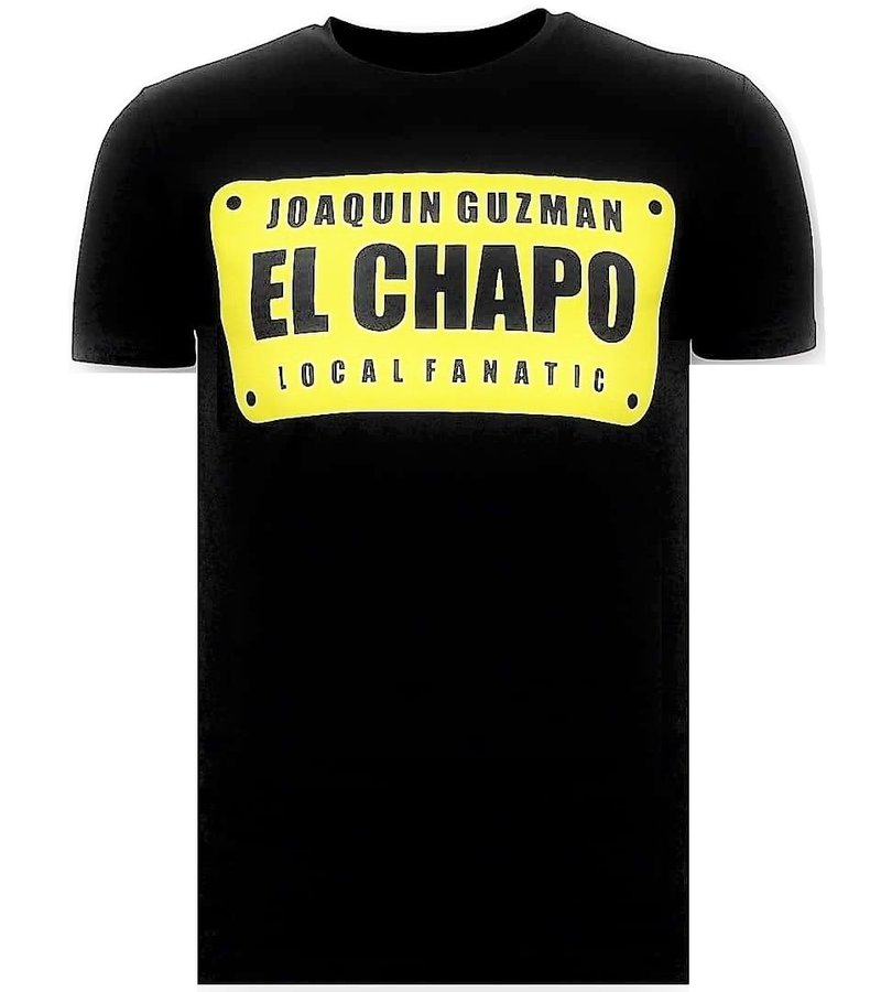 Local Fanatic Lyx T-shirt - Joaquin El Chapo Guzman - Svart