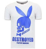 Local Fanatic Exklusiv Män T-shirt - Förstörd Destroyed Playtoy - Vit