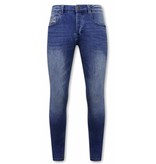 True Rise Slim Fit Jeans För Män - A-11006 - Blå