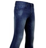 True Rise Slim Fit Jeans För Herr - D-3058 - Blå