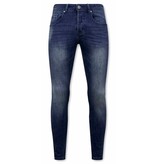 True Rise Slim Fit Jeans För Herr - D-3058 - Blå