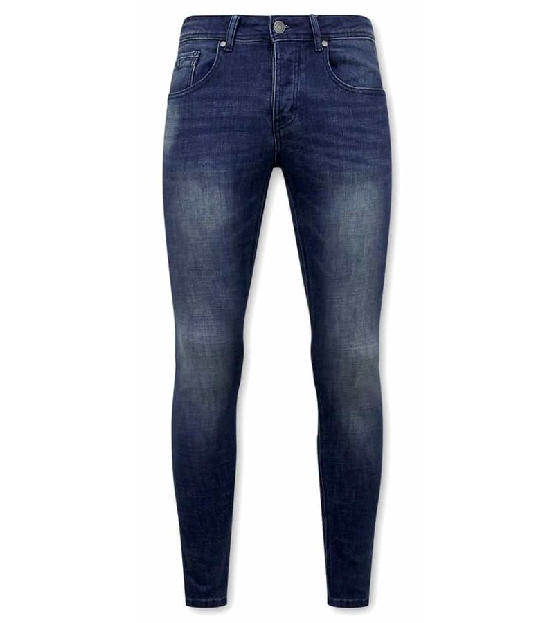 True Rise Slim Fit Jeans För Herr - D-3058 - Blå