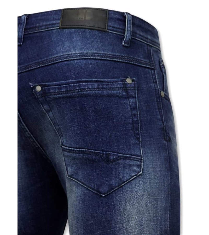 True Rise Slim Fit Jeans För Herr - D-3058 - Blå