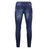 True Rise Slim Fit Jeans För Herr - D-3058 - Blå