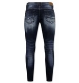 True Rise Slim Fit Jeans För Herr - A-11016 - Blå