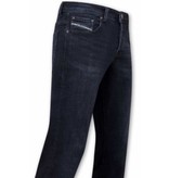 True Rise Slim Fit Jeans För Män - A-11025 - Blå