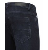 True Rise Slim Fit Jeans För Män - A-11025 - Blå