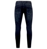 True Rise Slim Fit Jeans För Män - A-11025 - Blå