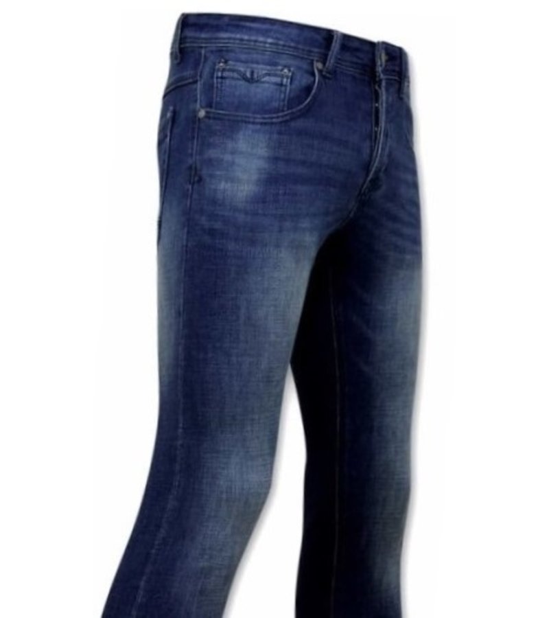 True Rise Slim Fit Jeans För Män - D-3059 - Blå