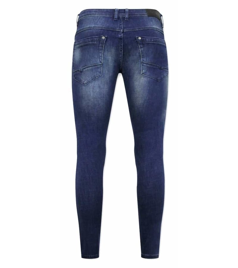 True Rise Slim Fit Jeans För Män - D-3059 - Blå