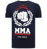 Local Fanatic MMA Fighter Herr T-Shirt  - Blå