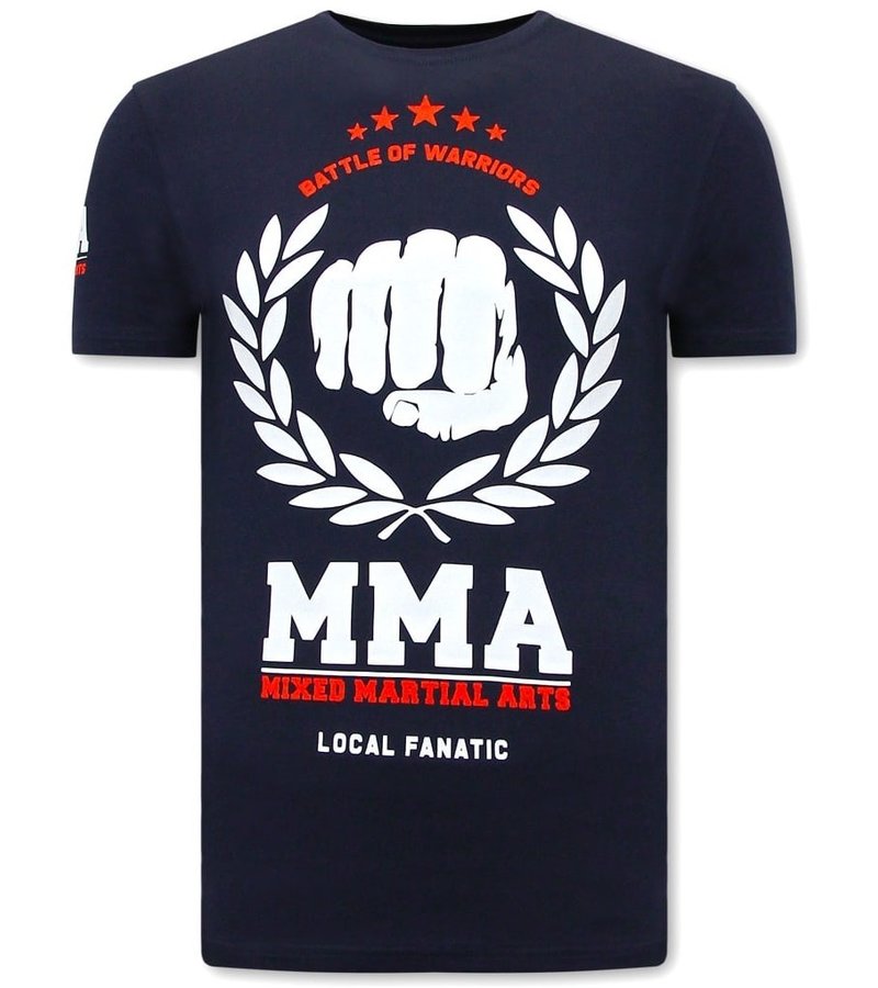 Local Fanatic MMA Fighter Herr T-Shirt  - Blå