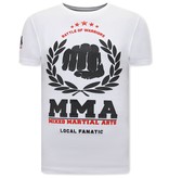 Local Fanatic MMA Fighter Herr T-Shirt  - Vit