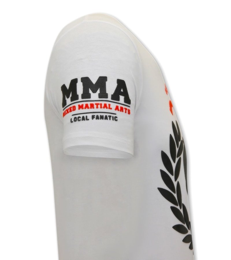 Local Fanatic MMA Fighter Herr T-Shirt  - Vit