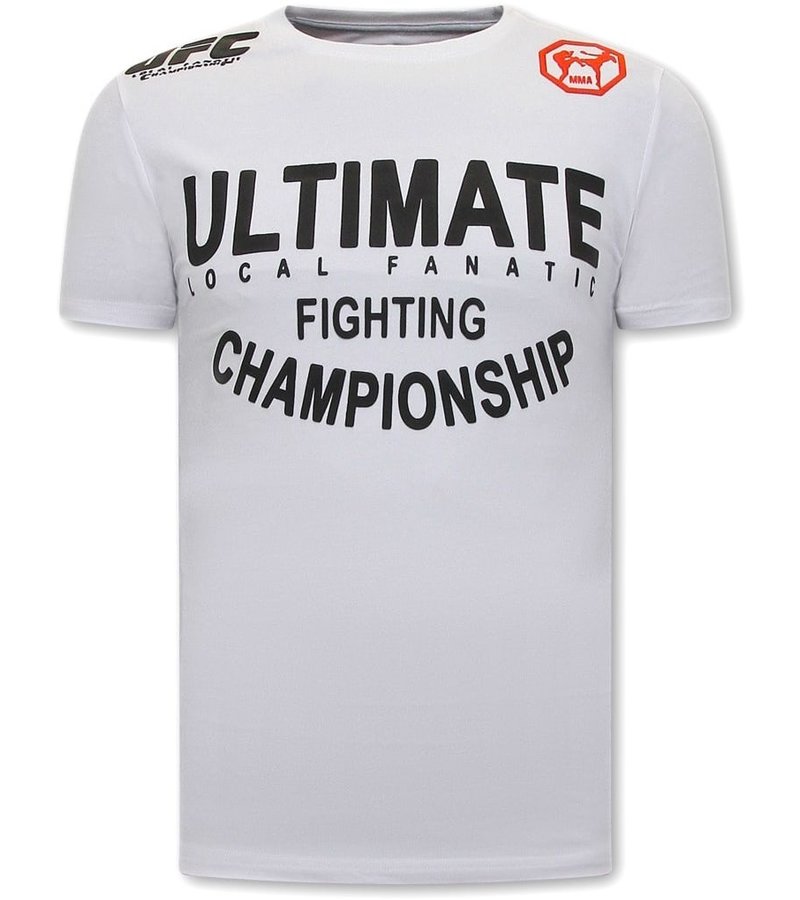 Local Fanatic T Shirt Med Tryck UFC Ultimate - Vit