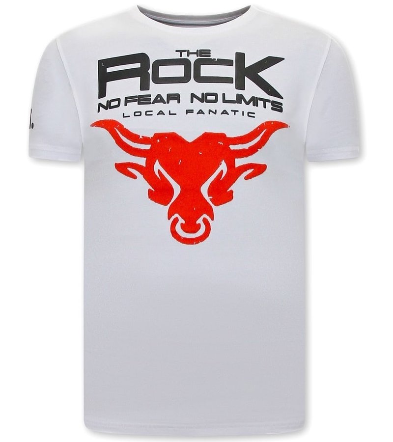 Local Fanatic T Shirt Med Tryck The Rock - Vit