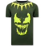 Local Fanatic  T Shirt Med Tryck Venom Face Neon - Grön