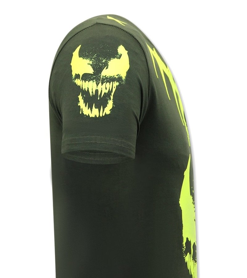 Local Fanatic  T Shirt Med Tryck Venom Face Neon - Grön
