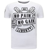 Local Fanatic  T Shirt Med Tryck Sons of Anarchy MC - Vit