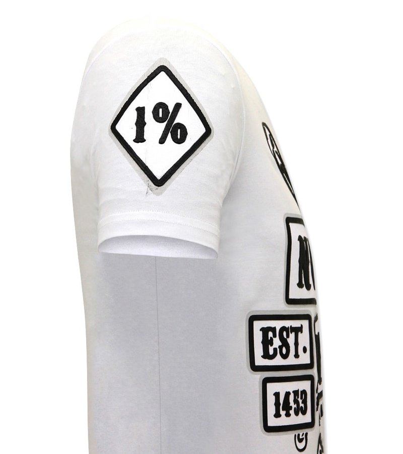 Local Fanatic  T Shirt Med Tryck Sons of Anarchy MC - Vit