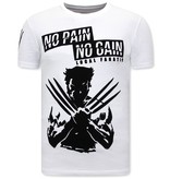 Local Fanatic  Wolverine  X Man T Shirt Med Tryck - Vit