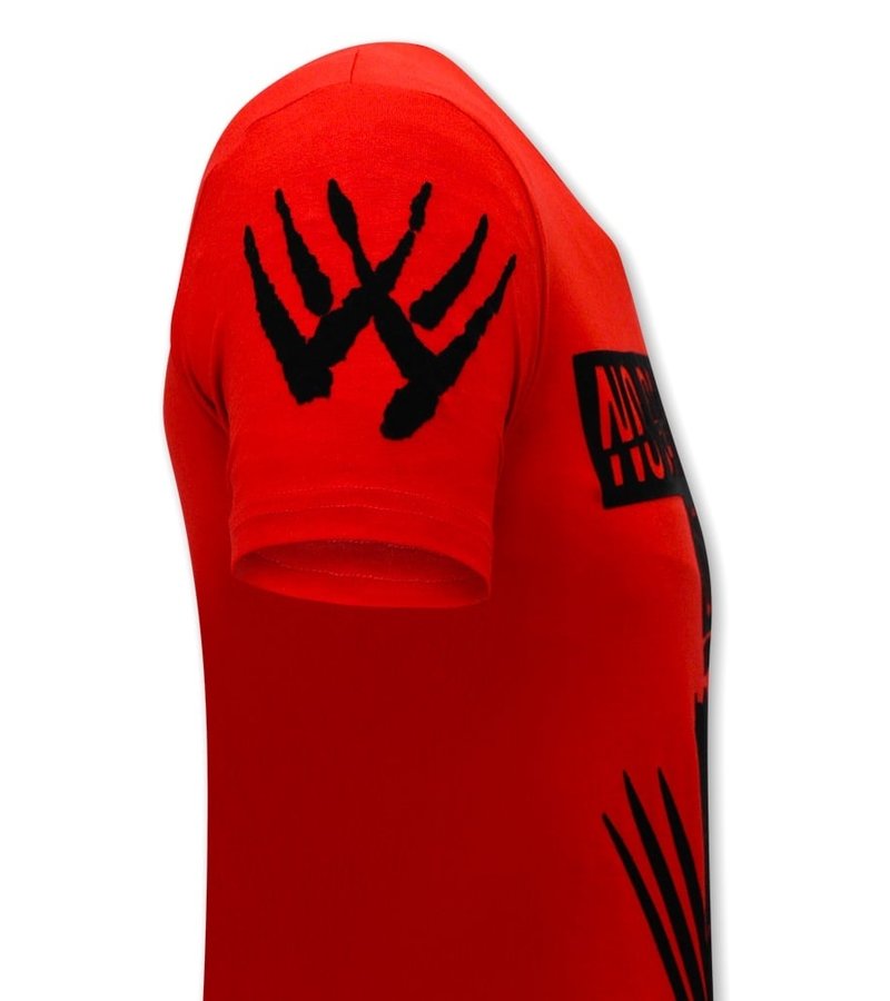 Local Fanatic  Wolverine  X Man T Shirt Med Tryck - Röd