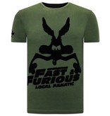 Local Fanatic  T Shirt Med Tryck  Fast and Furious - Grön