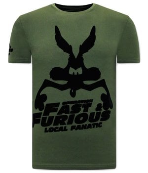 Local Fanatic T Shirt  Med Tryck  Fast and Furious - Grön