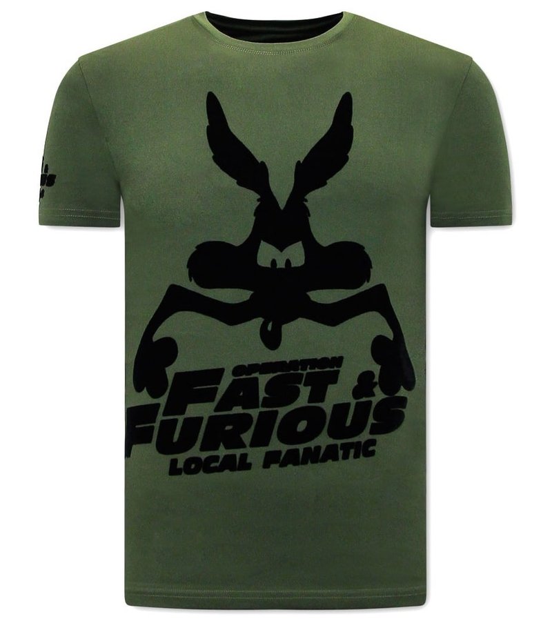 Local Fanatic  T Shirt Med Tryck  Fast and Furious - Grön