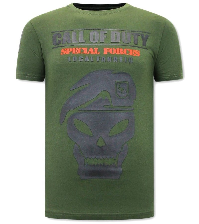 Local Fanatic T Shirt Med Tryck Call of Duty - Grön